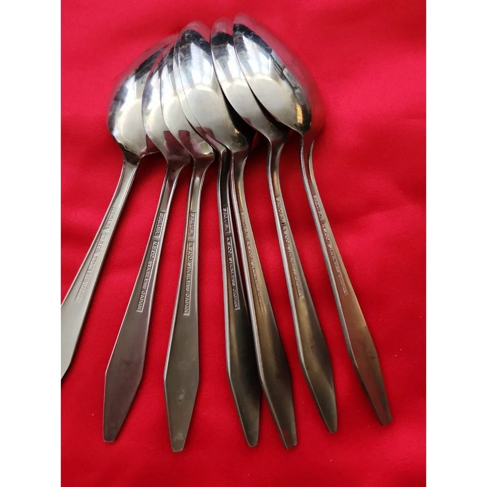 7 Teaspoons Tea Center Ridge NSCO National Stainless Sequel 6 1/8